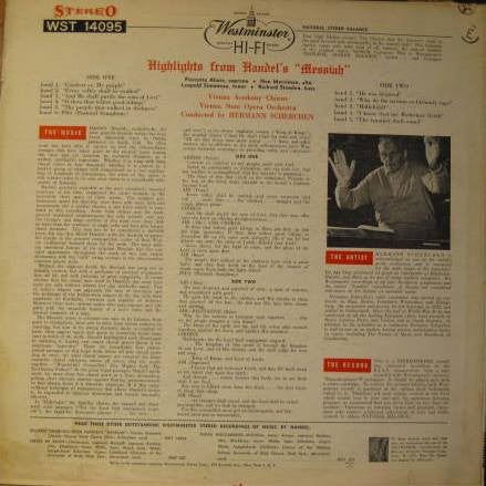Georg Friedrich Händel - Hermann Scherchen Conducting The Orchester Der Wiener Staatsoper, Wiener Akademie Kammerchor, Pierrette Alarie, Nan Merriman, Leopold Simoneau, Richard Standen : Highlights From Handel Messiah (LP, Comp)