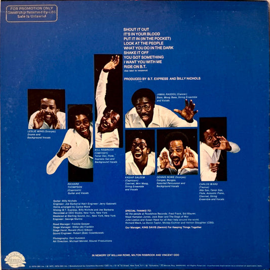 B.T. Express : Shout! (Shout It Out) (LP, Album, Promo)