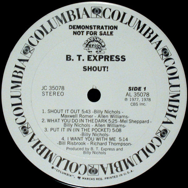 B.T. Express : Shout! (Shout It Out) (LP, Album, Promo)
