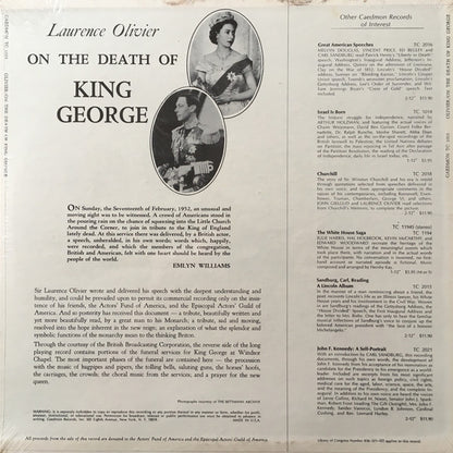 Laurence Olivier : On The Death Of King George (LP, RP)