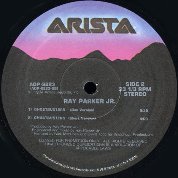 Ray Parker Jr. : Ghostbusters (12", Promo)