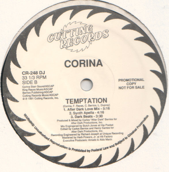 Corina : Temptation (12", Promo)