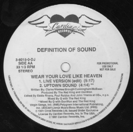 Definition Of Sound : Wear Your Love Like Heaven (12", Single, Promo)