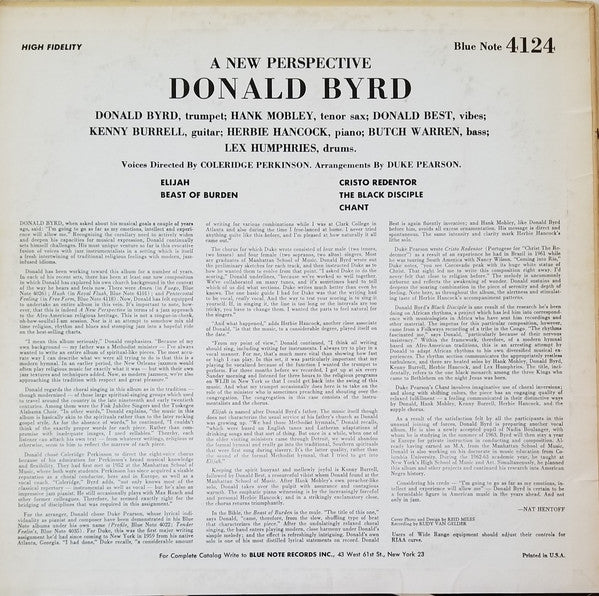 Donald Byrd : A New Perspective (LP, Album, Mono, No )