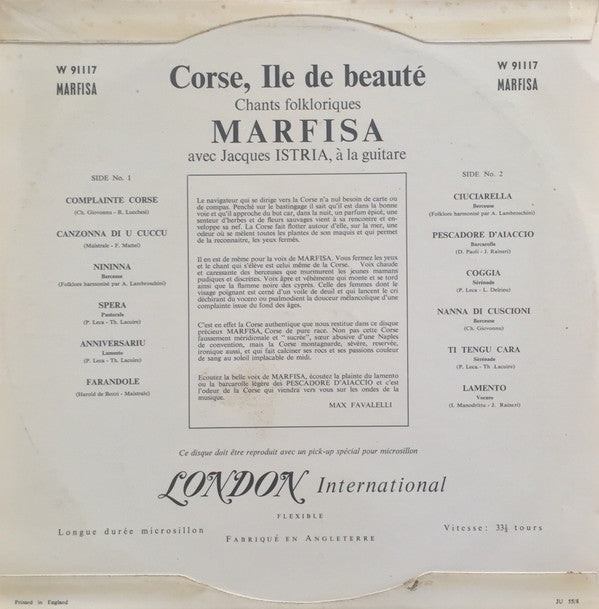 Marfisa : Corse, Ile De Beauté (10", Mono)
