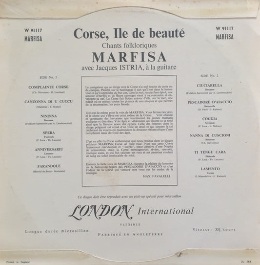 Marfisa : Corse, Ile De Beauté (10", Mono)