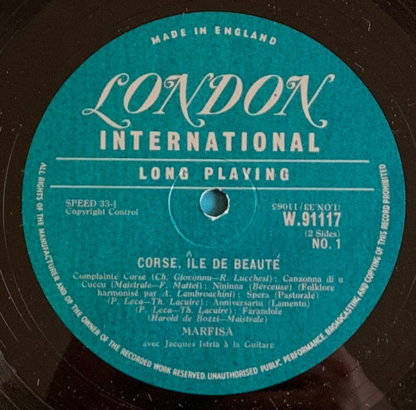 Marfisa : Corse, Ile De Beauté (10", Mono)