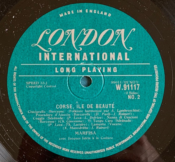 Marfisa : Corse, Ile De Beauté (10", Mono)