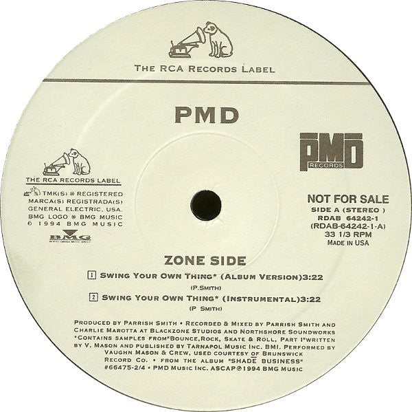 PMD : Swing Your Own Thing / Shadé Business (12", Promo)