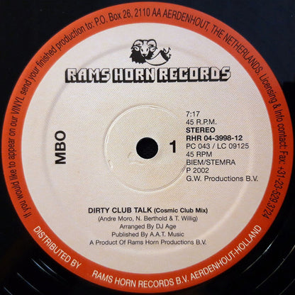 MBO (5) : Dirty Club Talk (12")