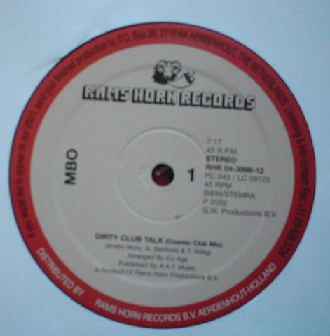MBO (5) : Dirty Club Talk (12")