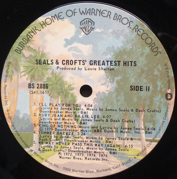 Seals & Crofts : Greatest Hits (LP, Comp, Pit)