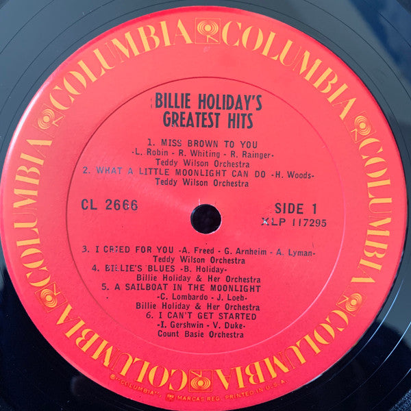 Billie Holiday : Billie Holiday’s Greatest Hits (LP, Comp, Mono, RE)