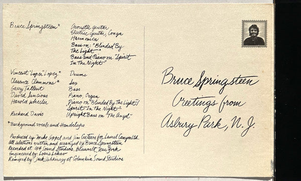 Bruce Springsteen : Greetings From Asbury Park, N.J. (LP, Album, RE)