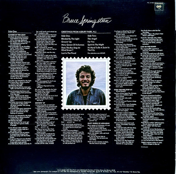 Bruce Springsteen : Greetings From Asbury Park, N.J. (LP, Album, RE)