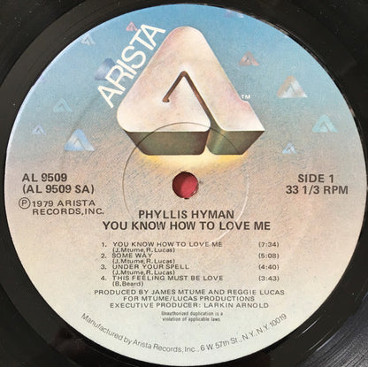Phyllis Hyman : You Know How To Love Me (LP, Album, Hub)