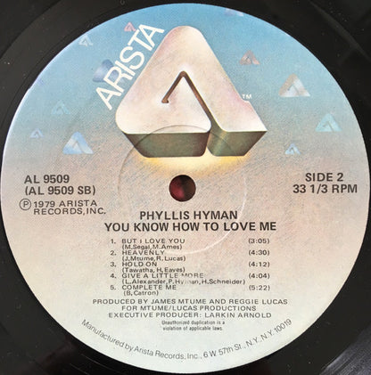Phyllis Hyman : You Know How To Love Me (LP, Album, Hub)