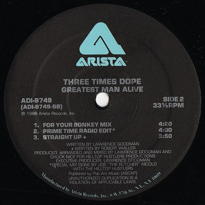 Three Times Dope : Greatest Man Alive (12")