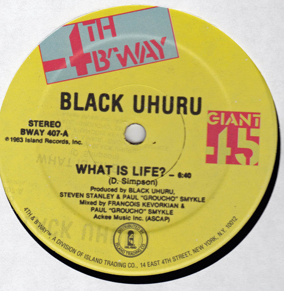 Black Uhuru : What Is Life? (12")