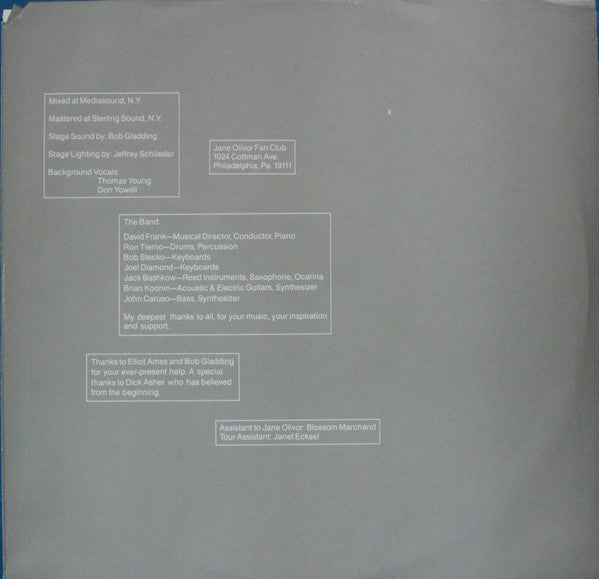 Jane Olivor : In Concert (LP, Album)