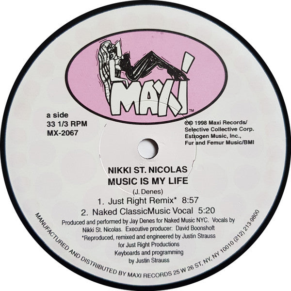 Nikki St. Nicholas : Music Is My Life (12")