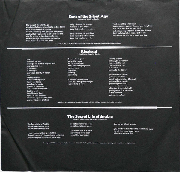 David Bowie : "Heroes" (LP, Album, Bes)