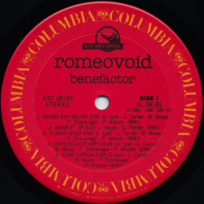Romeo Void : Benefactor (LP, Album, Ter)