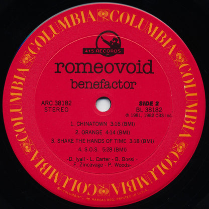 Romeo Void : Benefactor (LP, Album, Ter)