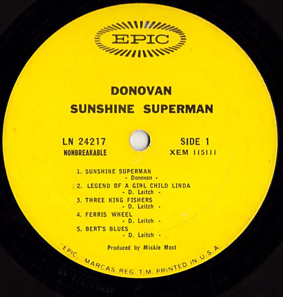 Donovan : Sunshine Superman (LP, Album, Mono, Pit)