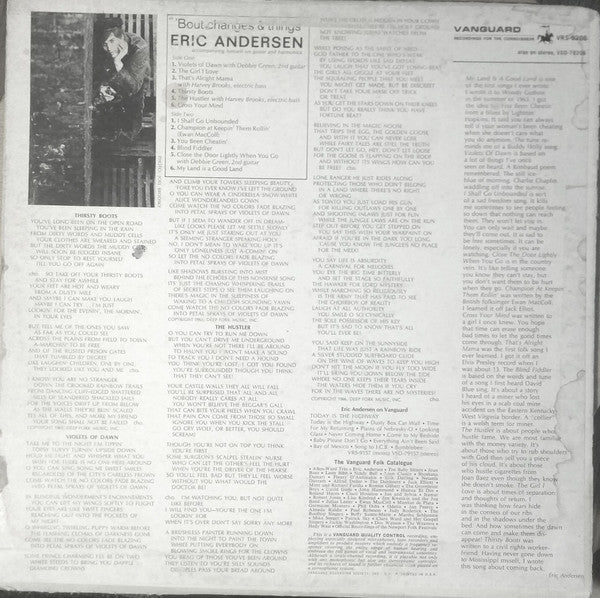Eric Andersen (2) : 'Bout Changes & Things (LP, Album, Mono)
