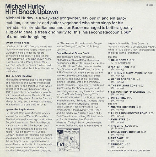 Michael Hurley : Hi Fi Snock Uptown (LP, Album, Promo)