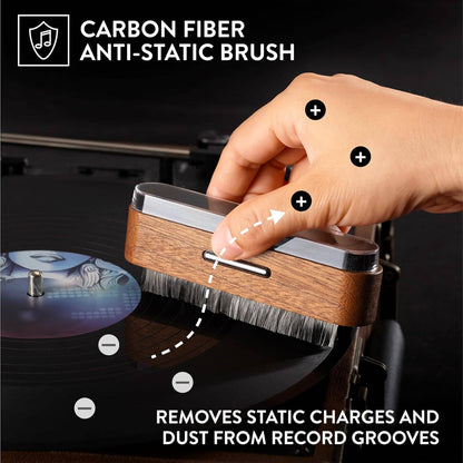 2-in-1 Premium Wooden Record Cleaning Brush