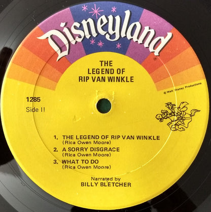 Billy Bletcher : Walt Disney's The Legend Of Sleepy Hollow And Rip Van Winkle (LP, Album, RE, RP)