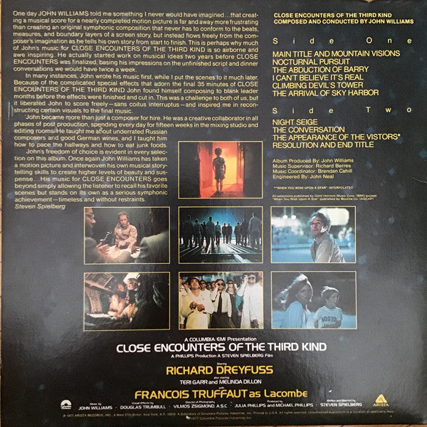 John Williams (4) : Close Encounters Of The Third Kind (Original Motion Picture Soundtrack) (LP, Album, Ter)