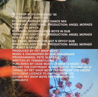 Pet Shop Boys : Paninaro '95 (The Remixes Part Two) (12", Promo)