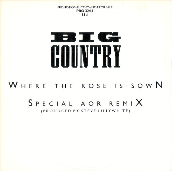 Big Country : Where The Rose Is Sown (Special AOR Remix) (12", Promo)