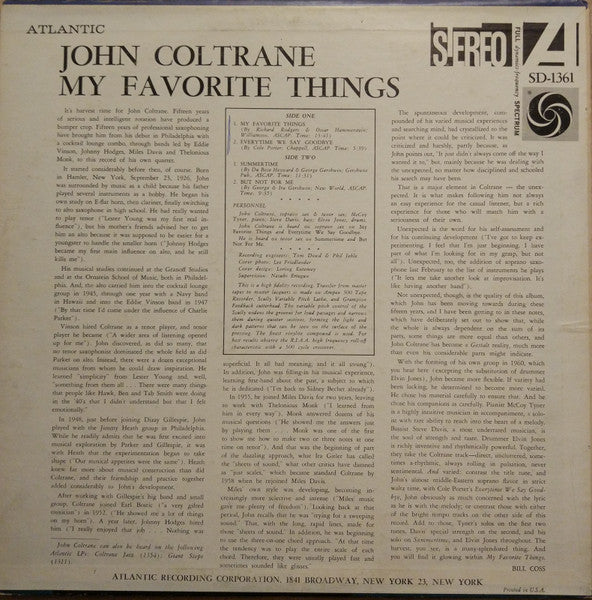 John Coltrane : My Favorite Things (LP, Album, RE, PR )