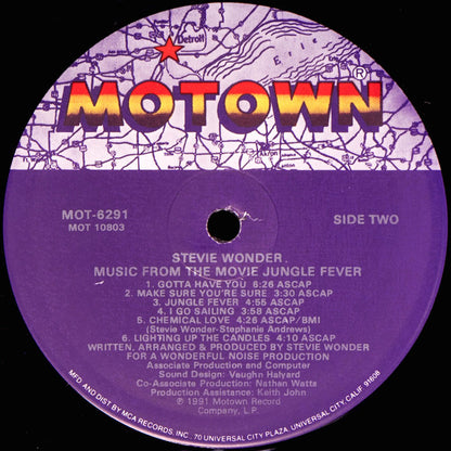 Stevie Wonder : Music From The Movie "Jungle Fever" (LP, Album)