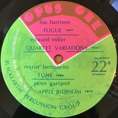Blackearth Percussion Group : Albright Bertoncini Cage Harrison Miller (LP)