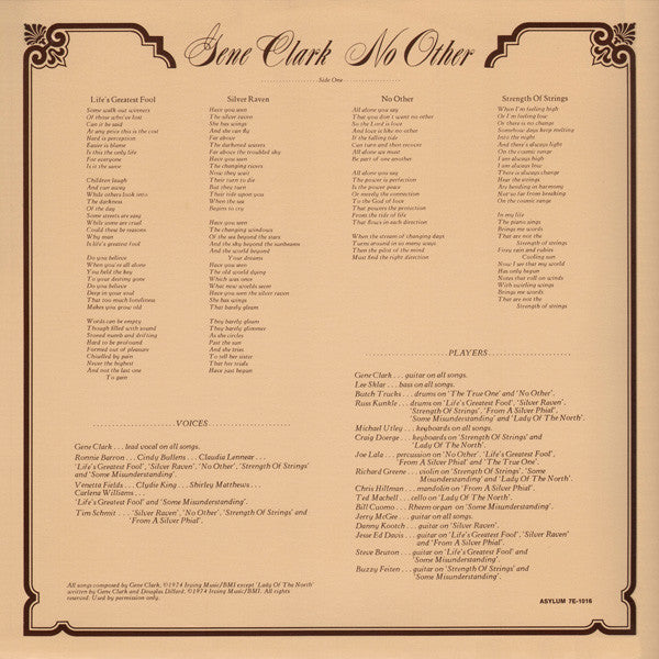 Buy Gene Clark : No Other (LP, Album, CP ) Online for a great