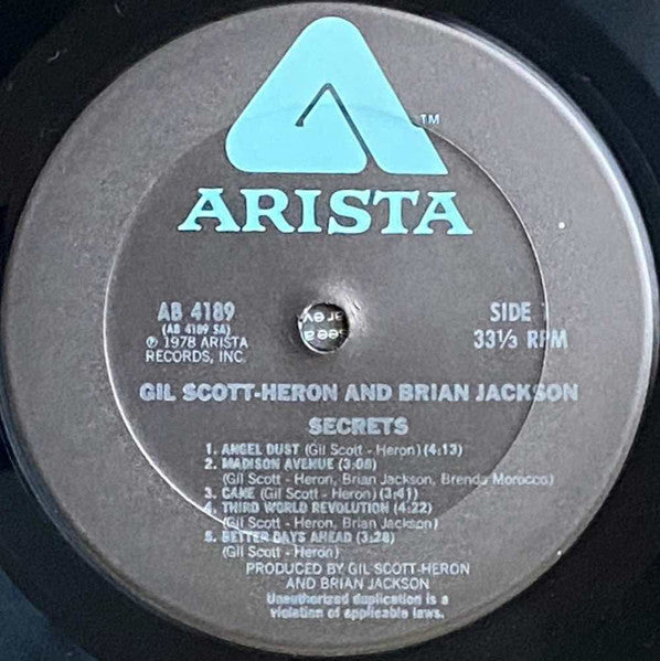 Gil Scott-Heron & Brian Jackson : Secrets (LP, Album, Ter)