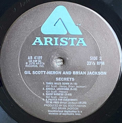 Gil Scott-Heron & Brian Jackson : Secrets (LP, Album, Ter)