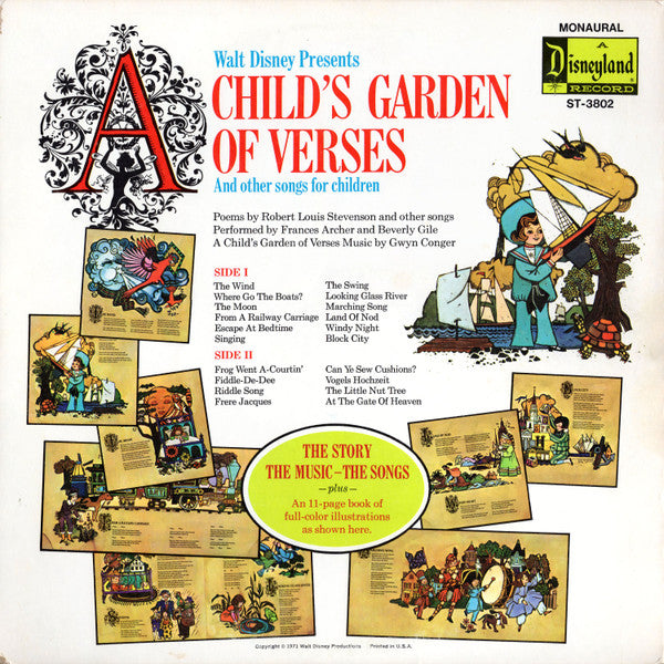 Frances Archer And Beverly Gile : Walt Disney Presents A Child's Garden Of Verses And Other Stories For Children (LP, Album, Mono, Gat)