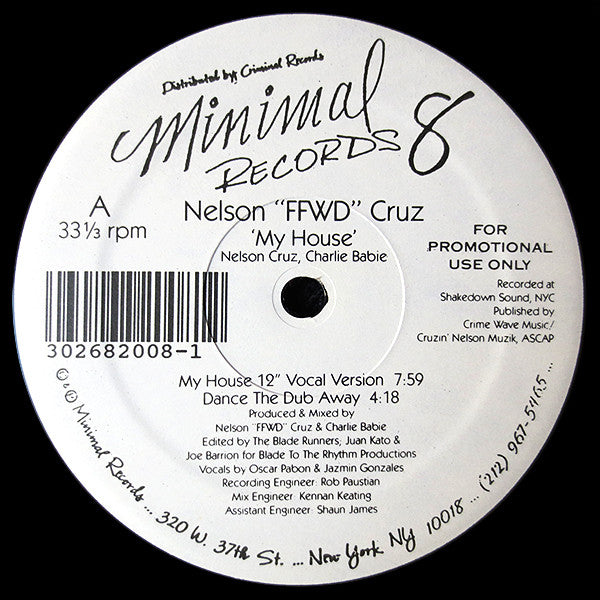 Nelson Cruz : My House (12", Promo)