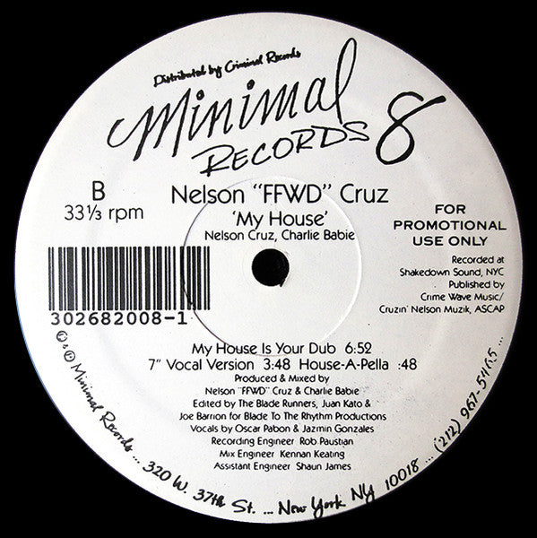 Nelson Cruz : My House (12", Promo)