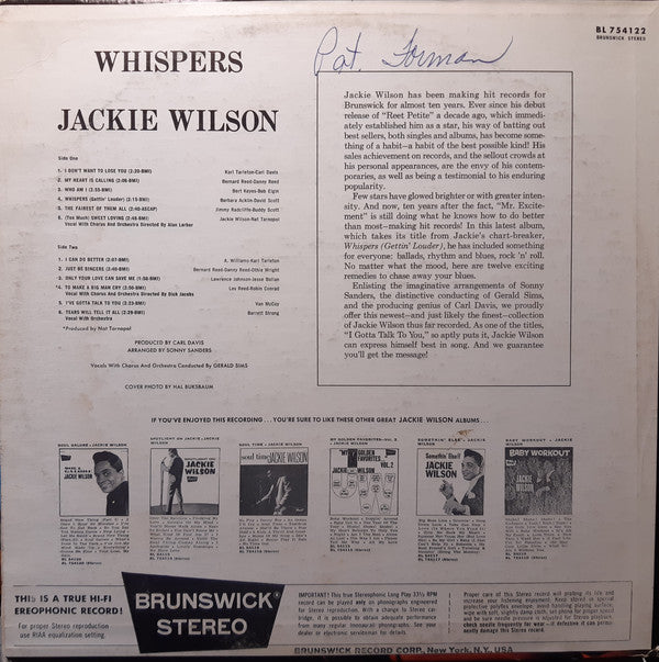 Jackie Wilson : Whispers (LP, Album)
