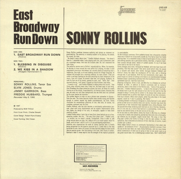 Sonny Rollins : East Broadway Run Down (LP, Album, RE)