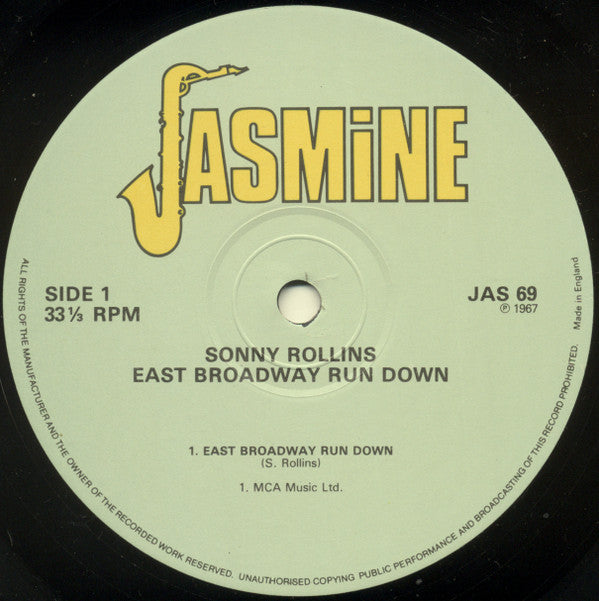 Sonny Rollins : East Broadway Run Down (LP, Album, RE)