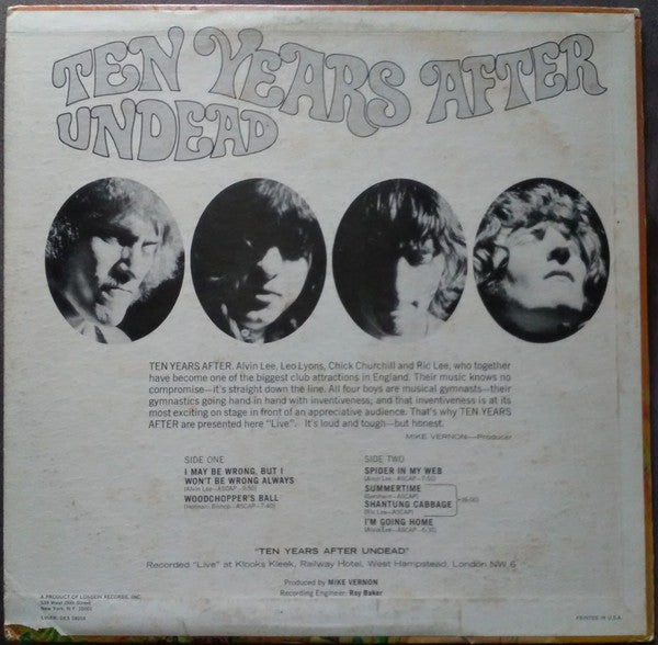 Ten Years After : Undead (LP, Album, Pit)