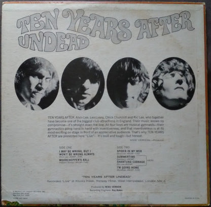 Ten Years After : Undead (LP, Album, Pit)